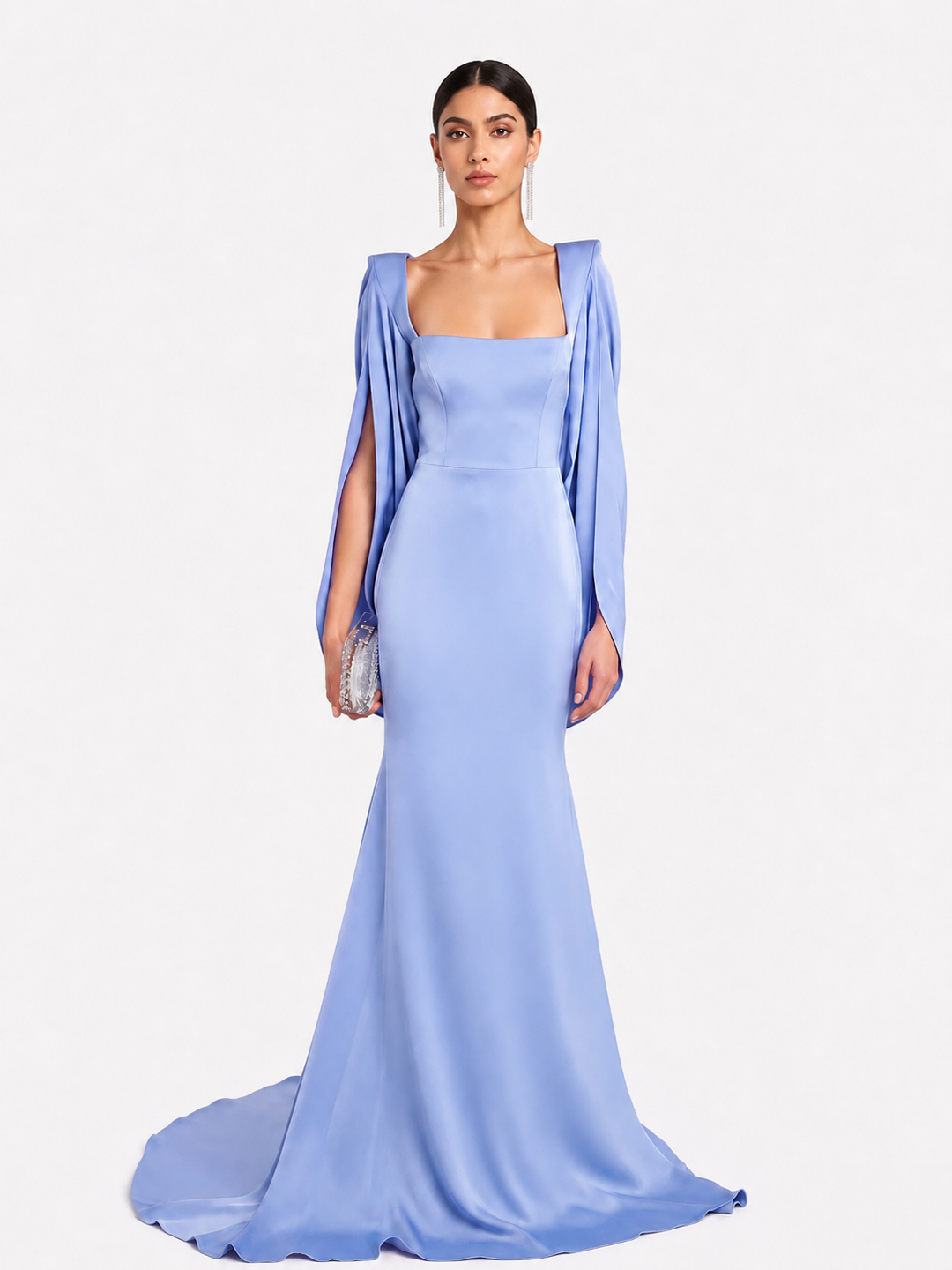 LEIVA Ruffled Hem Maxi Evening Dress Gown