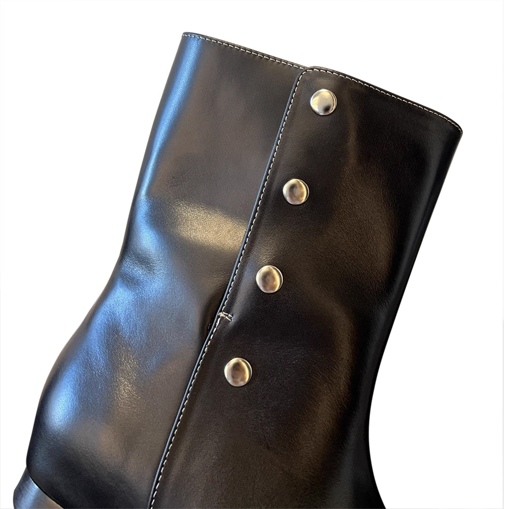 LENCU Button Leather Ankle Boots