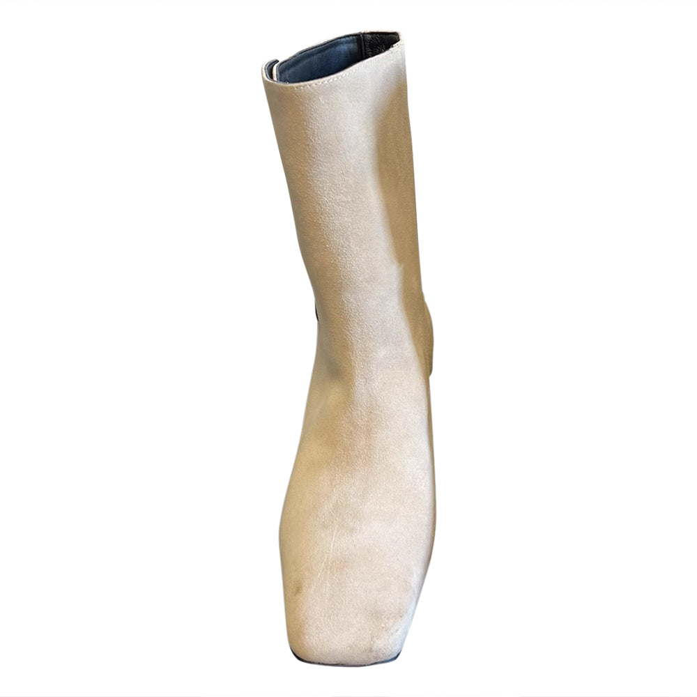 LENCU Button Suede Ankle Boots