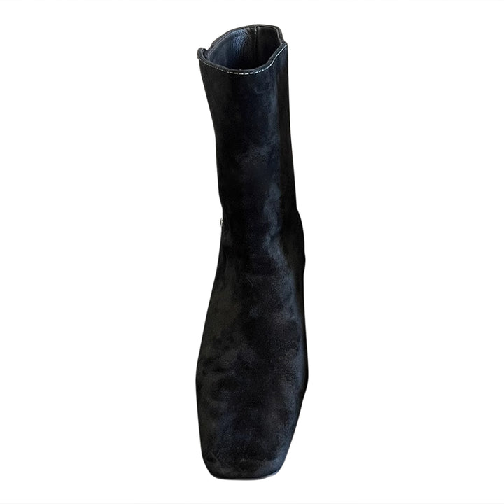 LENCU Button Suede Ankle Boots