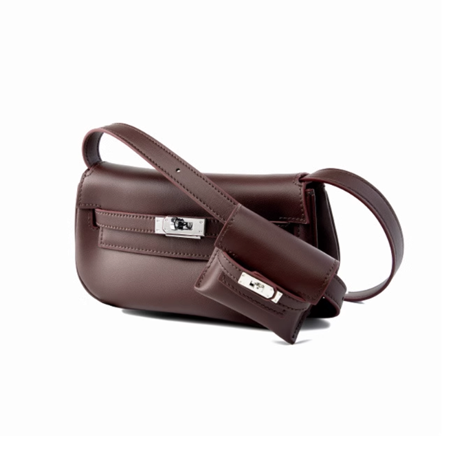 LENFI Metal Lock Cross Body Bag