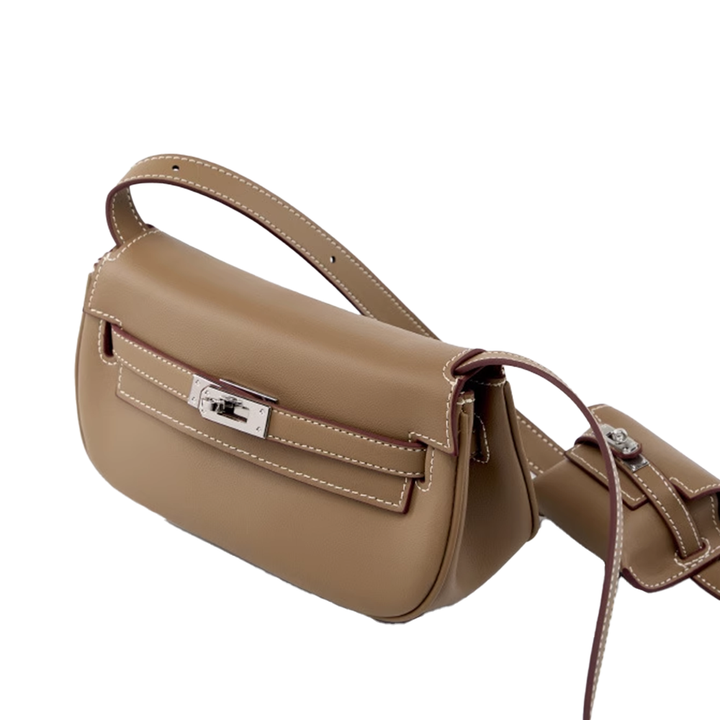 LENFI Metal Lock Cross Body Bag