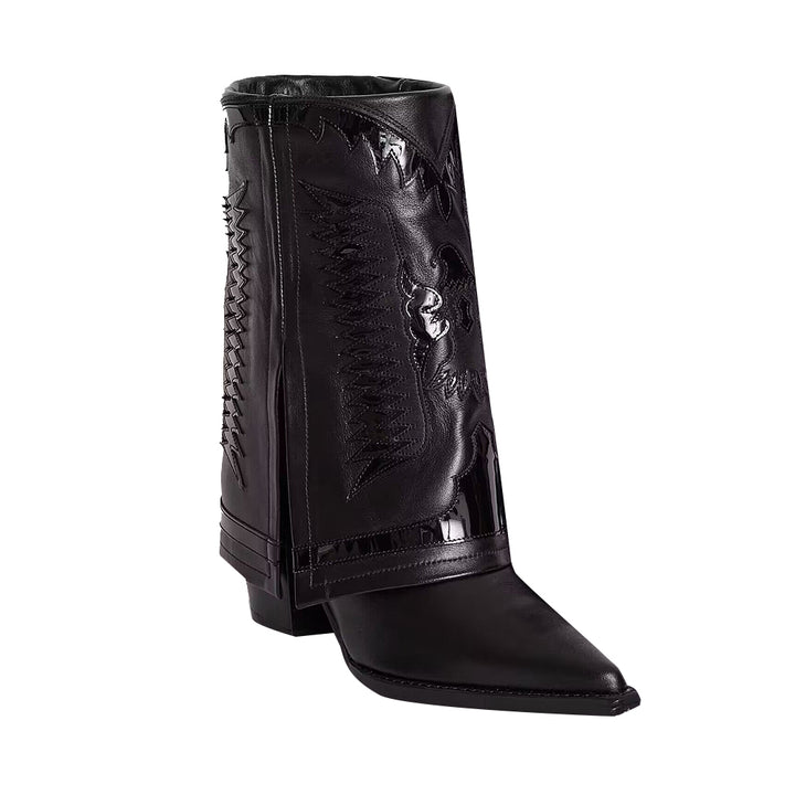 LETIE Block Heel Western Cowboy Ankle Boots