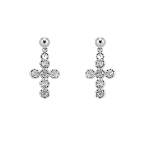 LEVUM Diamante Cross Earrings - Pair