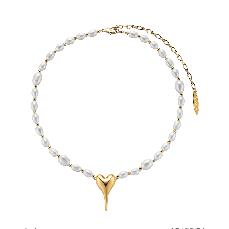 LEWNY Heart Pearl Necklace