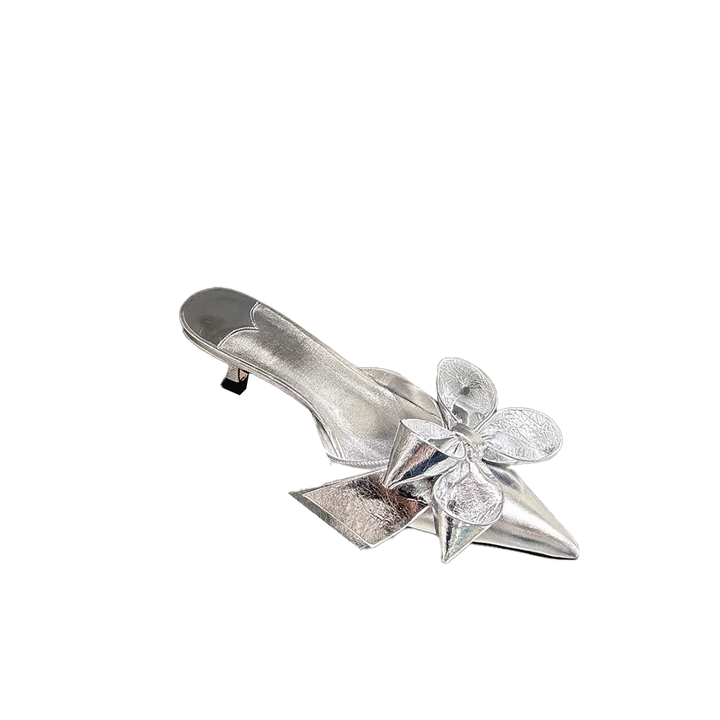 LNOTI Bow Mid Heel Mules Sandals