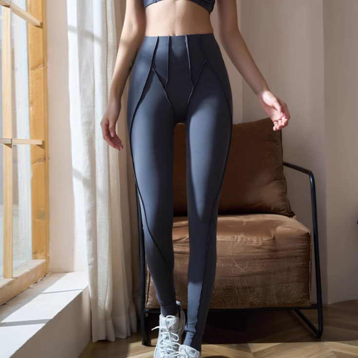 Grey LOIVE Yoga Pilates Dri Fit Fitted Stretch Leggings I The Label Please Refer Size Chart Below for Sizing Details