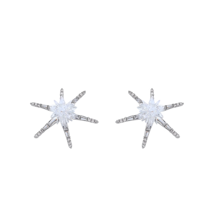 LORVI Diamante Flower Earrings - Pair