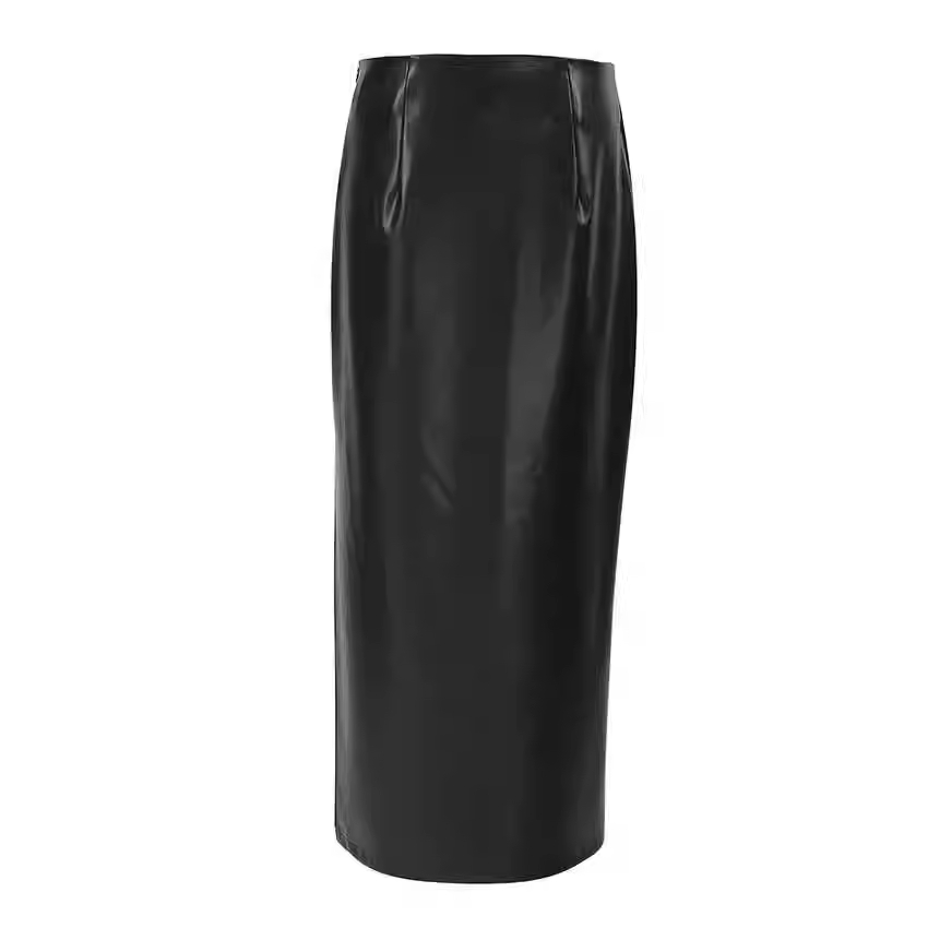 LUIVA Slip Leather Skirt