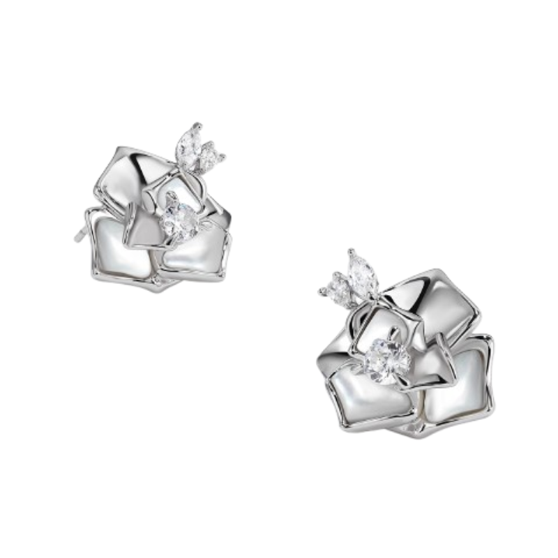 MESDO Diamante Rose Earrings - Pair