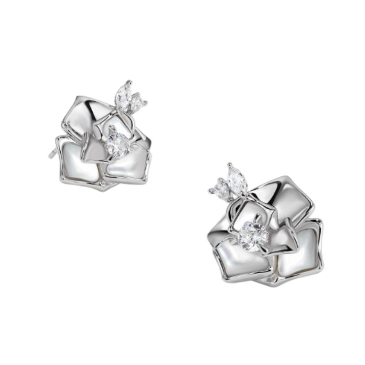 MESDO Diamante Rose Earrings - Pair