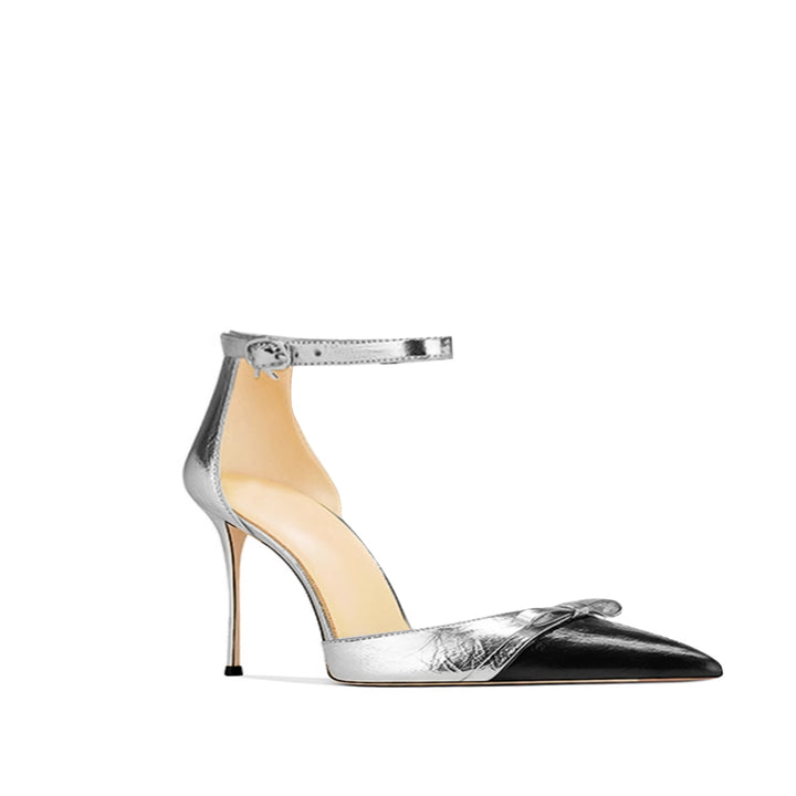 METTI Bi-Color Ankle Strap Mid Heel Sandals - 6cm