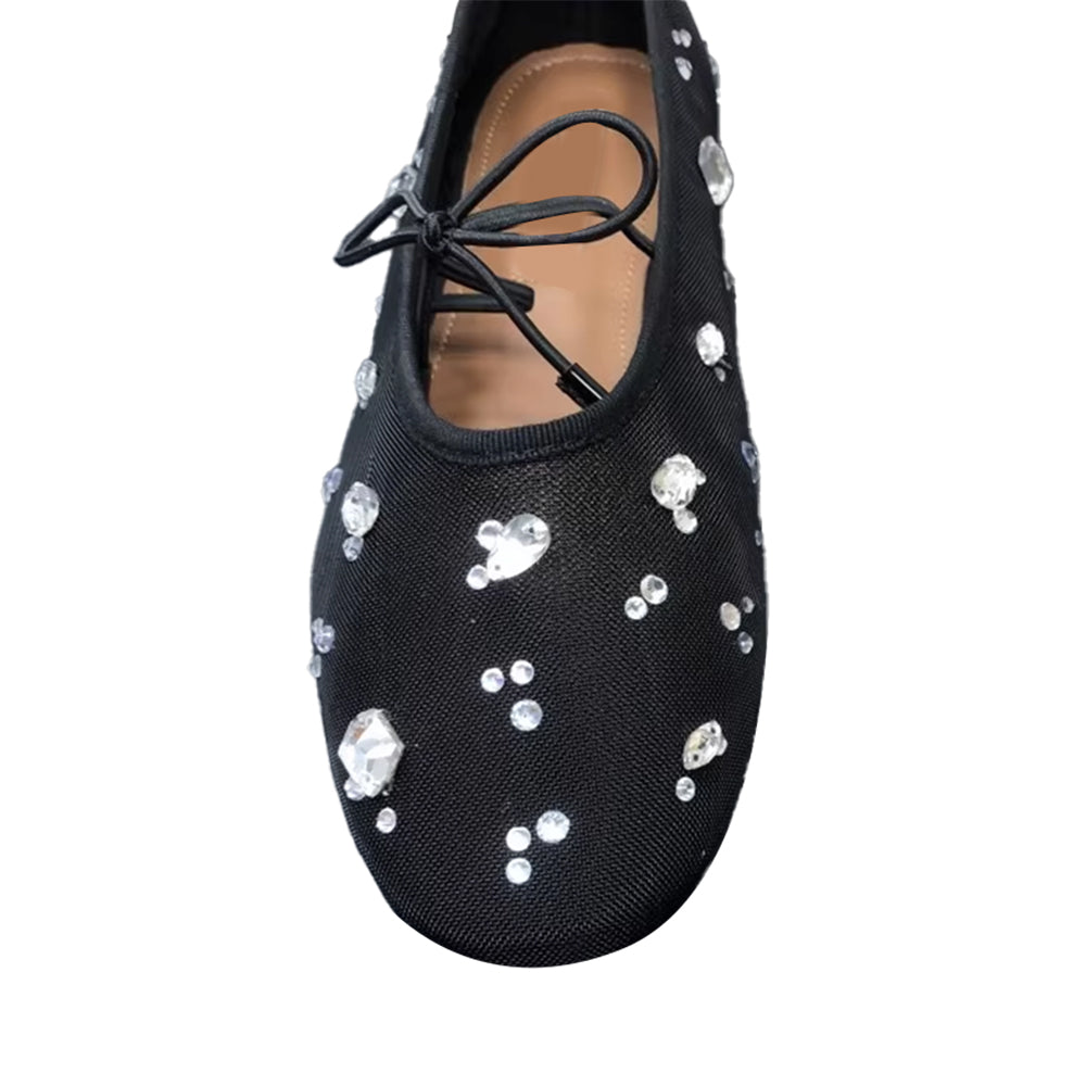 MEUCH Diamante Mesh Ballet Shoes