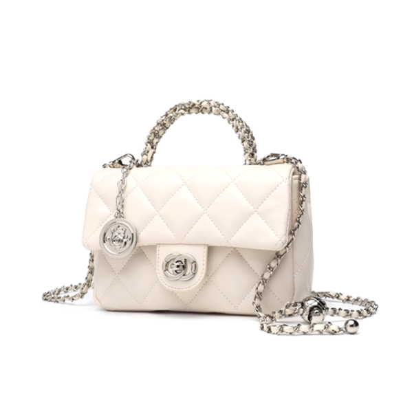 MEVAN Metal Lock Quilted Cross Body Bag
