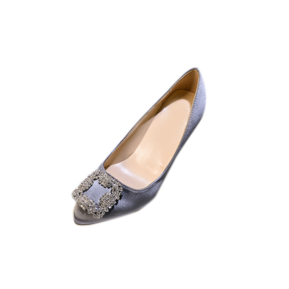 MIRKO Diamante Embellished Satin High Heel Pumps - 10cm