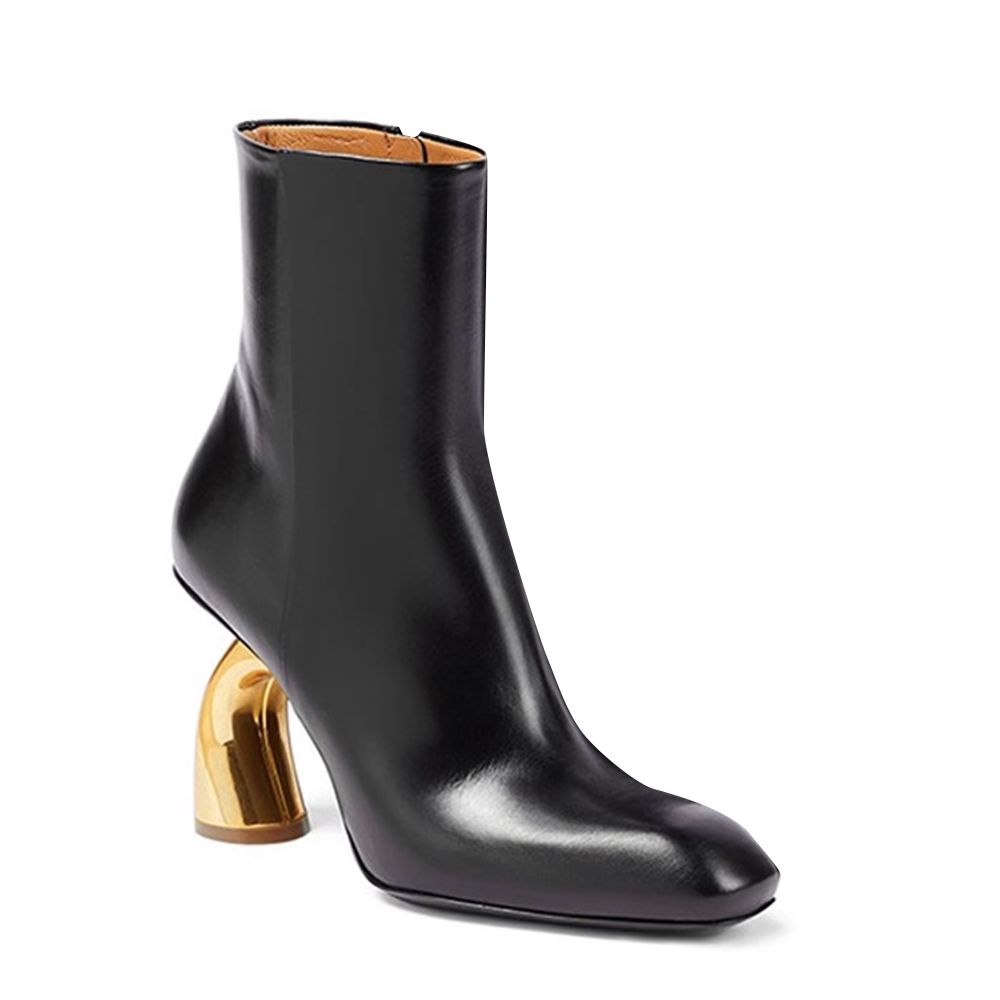 MULKA Metal Heel Ankle Boots