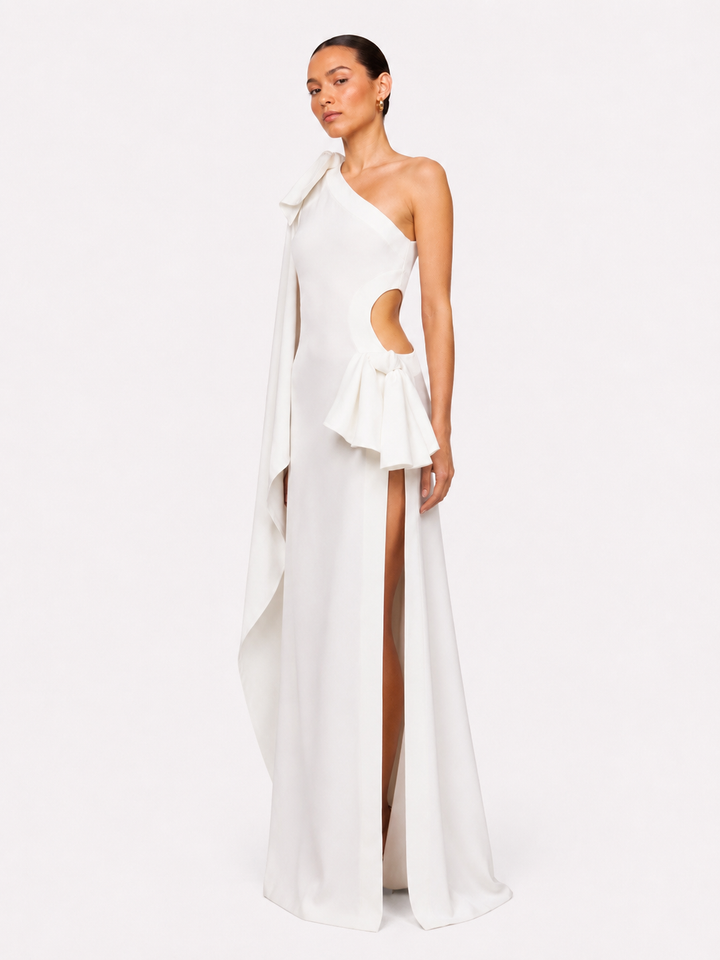 MUTVU One Shoulder Cut Out Evening Dress Gown
