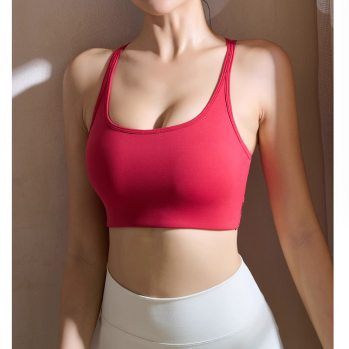 MUVCI Yoga Pilates Back Cross Fitted Sports Bra