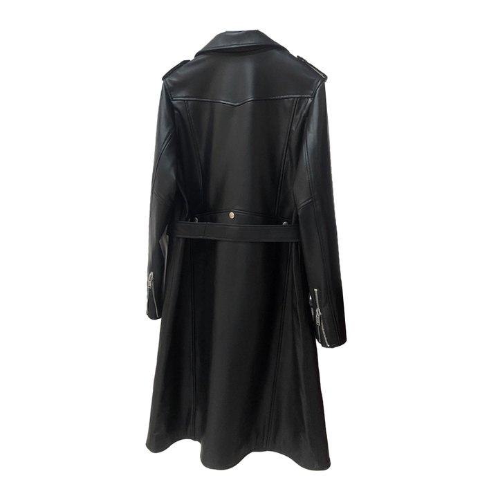 MUVDI Leather Long Coat