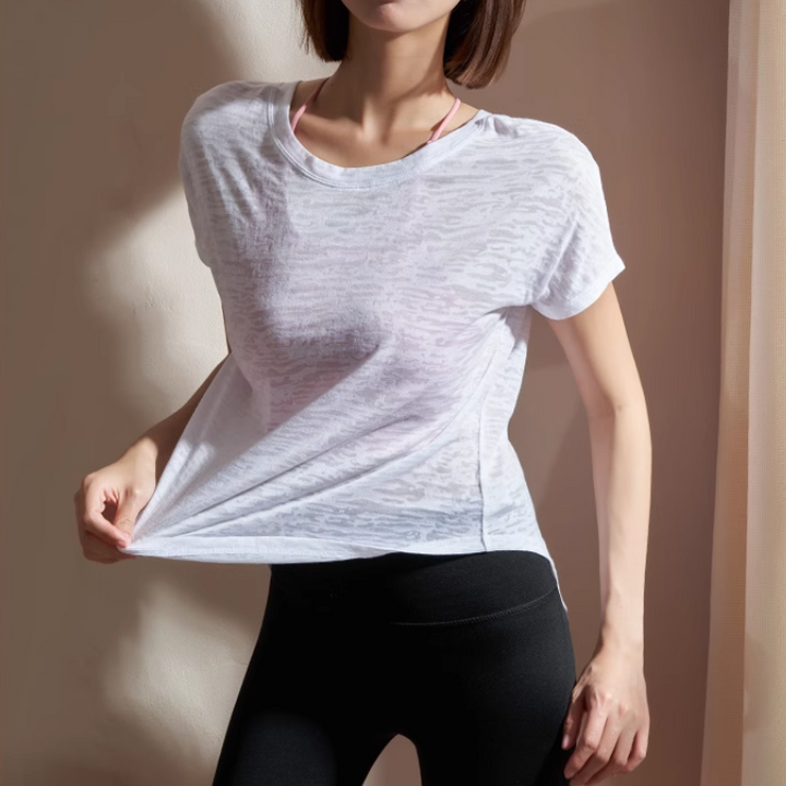 NAISO Yoga Pilates Back Opening Fitted Fitness Top