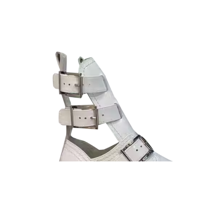 NASDA Buckled Cut Out Ankle Boots