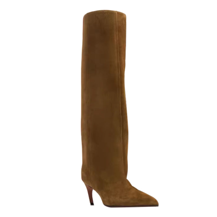 NEHRA Curved Heel Knee High Boots