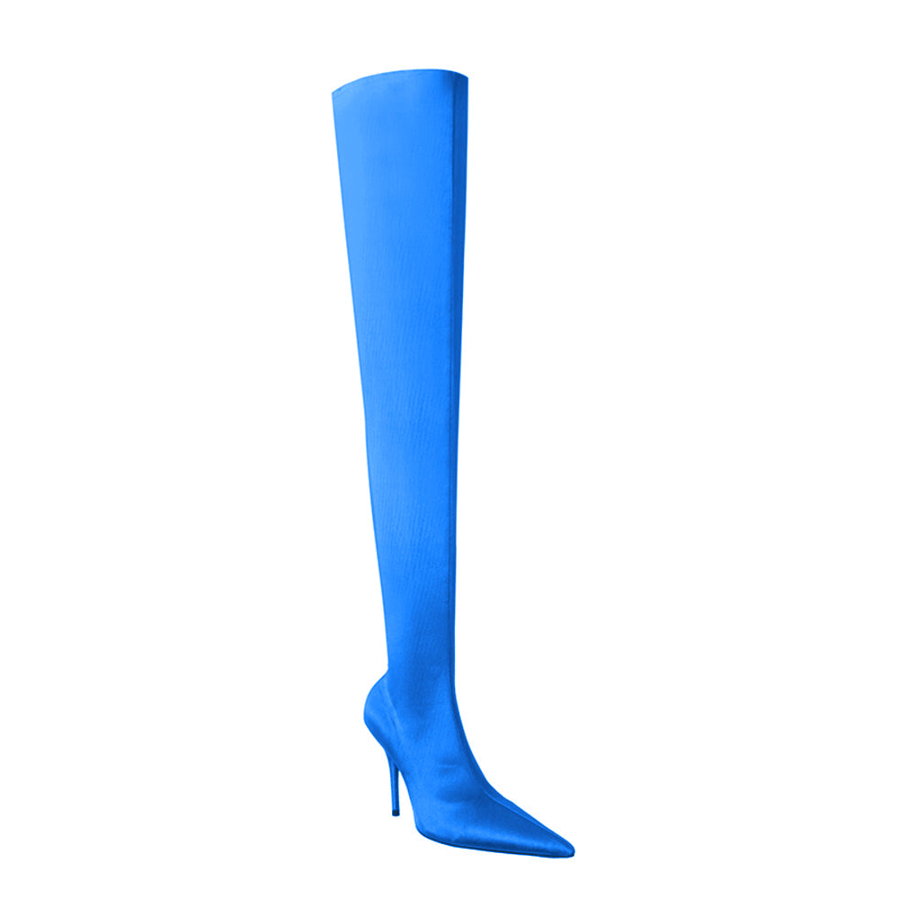 NELLE Super Pointed Toe Basic Over The Knee Sock Boots