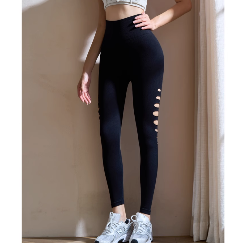 NELVO Yoga Pilates Cut Out Fitted Stretch Leggings