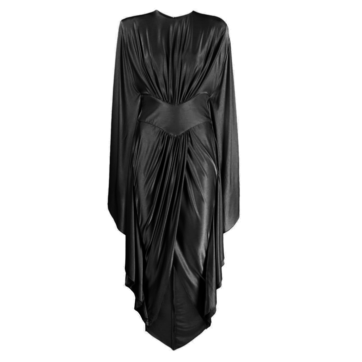 NEVRI Asymmetric Hem Evening Dress Gown