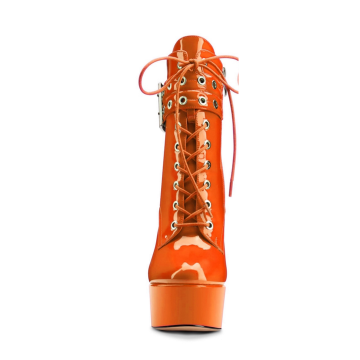 NEVRU Lace Up Platform Ankle Boots
