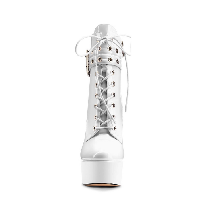 NEVRU Lace Up Platform Ankle Boots