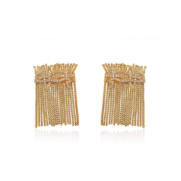 NOAIH Diamante Fringed Earrings - Pair