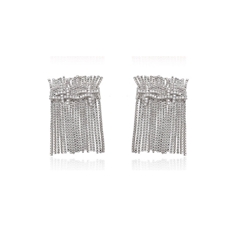 NOAIH Diamante Fringed Earrings - Pair