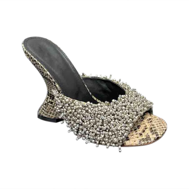 NOELS Beaded Wedged Heel Sandals