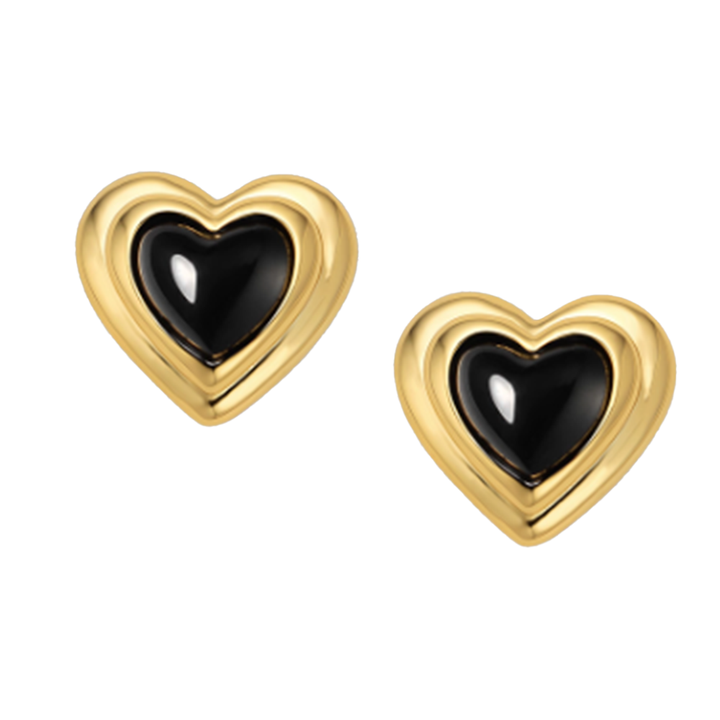 NUCVO Heart Ear Studs Earrings - Pair