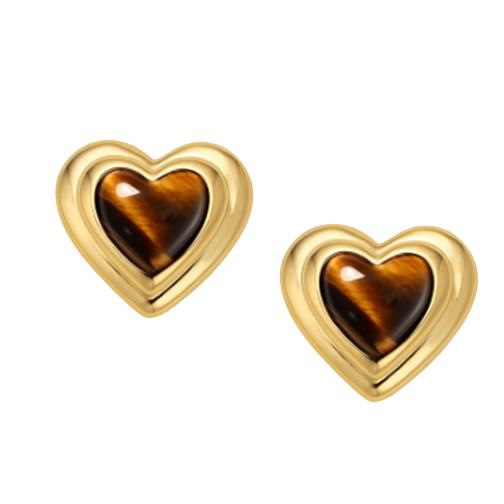 NUCVO Heart Ear Studs Earrings - Pair