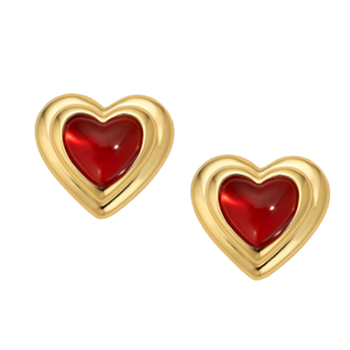 NUCVO Heart Ear Studs Earrings - Pair