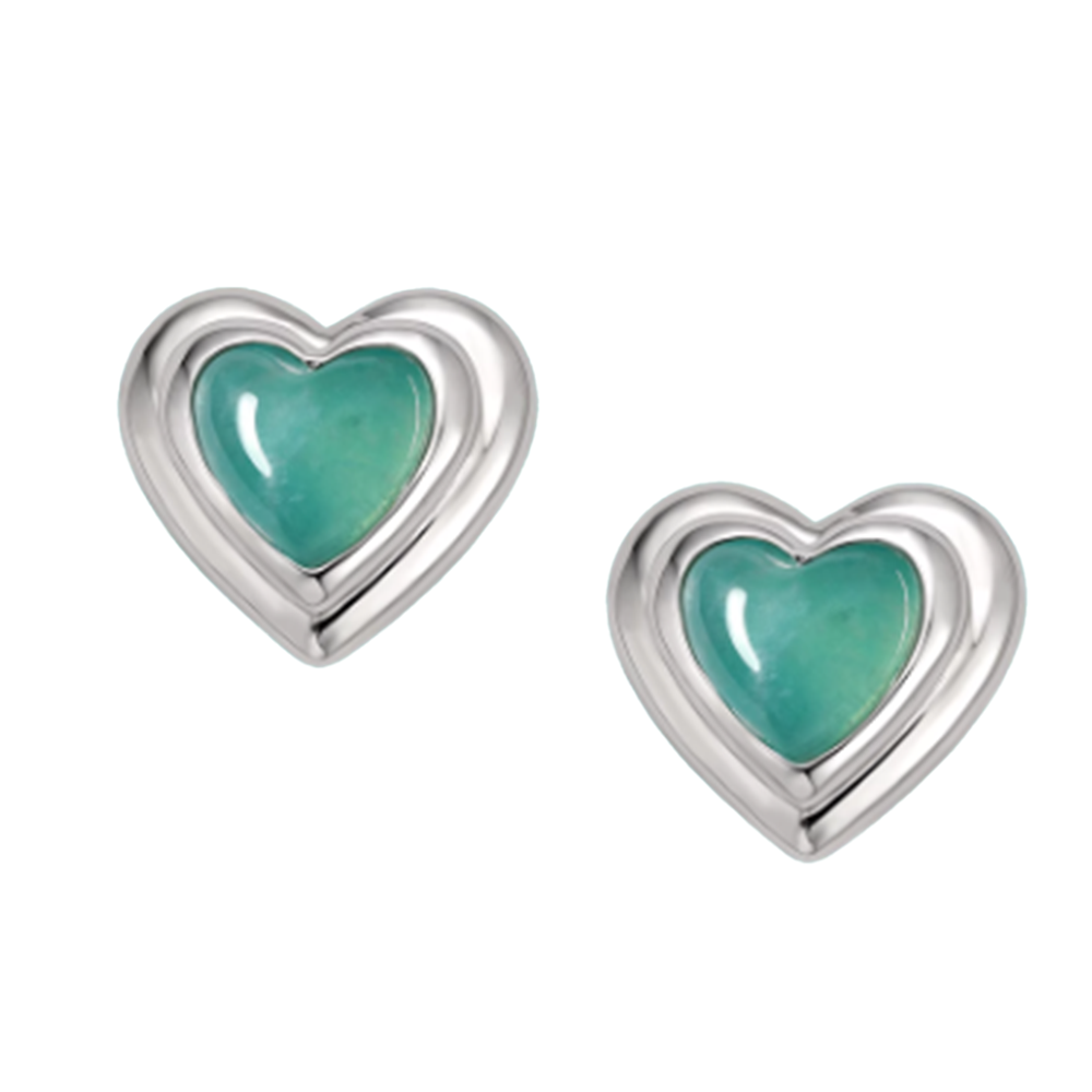 NUCVO Heart Ear Studs Earrings - Pair
