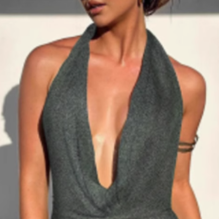 NUDLG Deep V Mini Dress