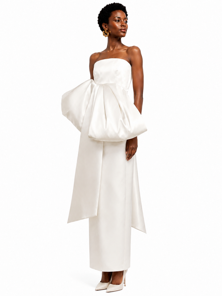 NUDSA Bow Tube Evening Dress Gown