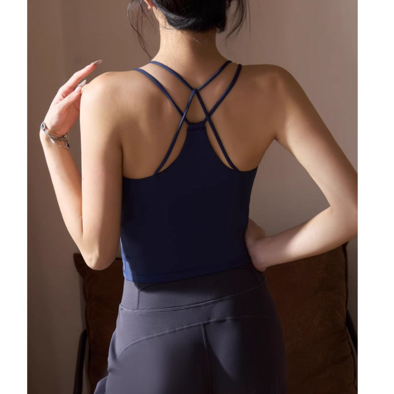 NUECA Yoga Pilates Back Cross Fitted Sports Bra