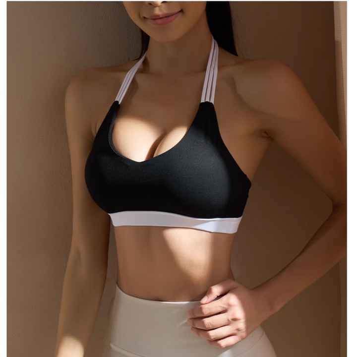 NUKOR Yoga Pilates T-Strap Fitted Sports Bra