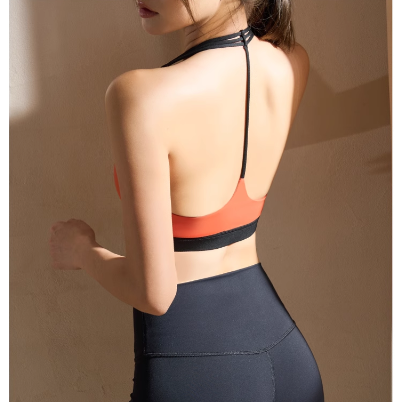 NUKOR Yoga Pilates T-Strap Fitted Sports Bra