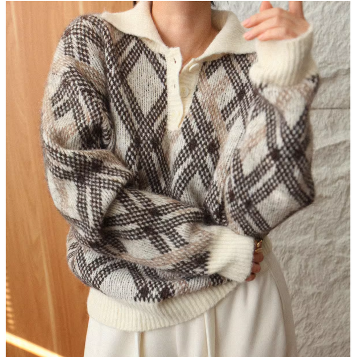 NURIM Checkered Knitwear Sweater