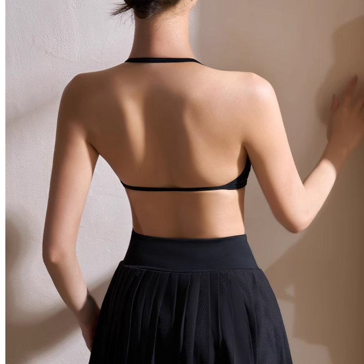NUSAV Yoga Pilates Backless Fitted Sports Bra