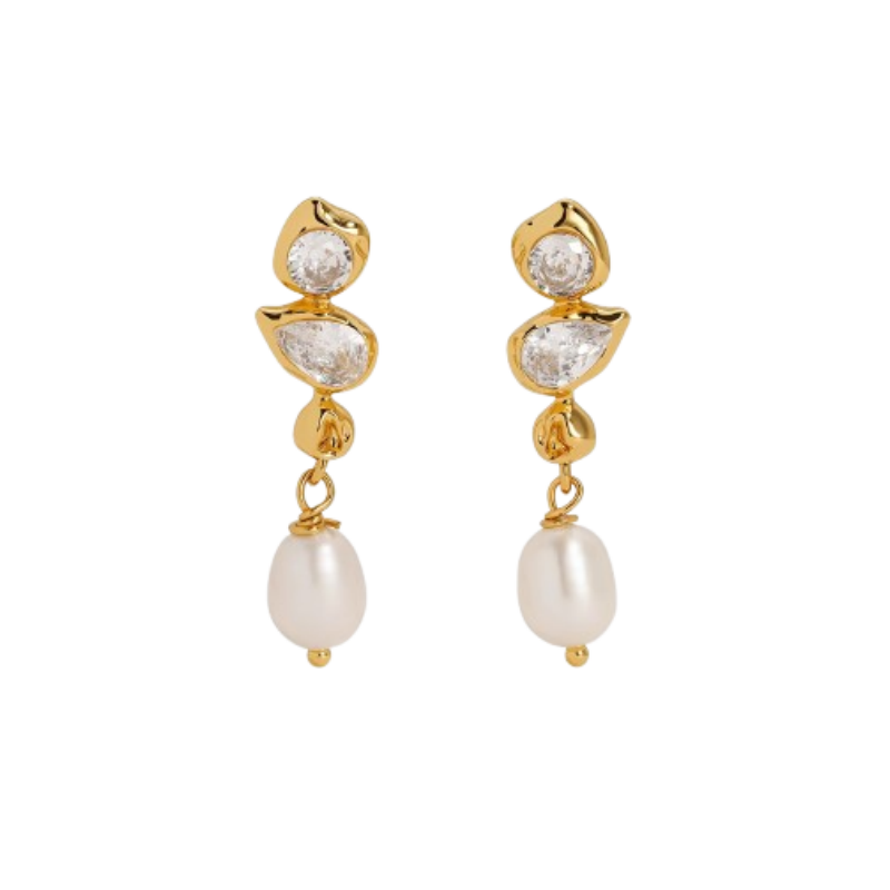 NUTCE Diamante And Pearl Earrings - Pair