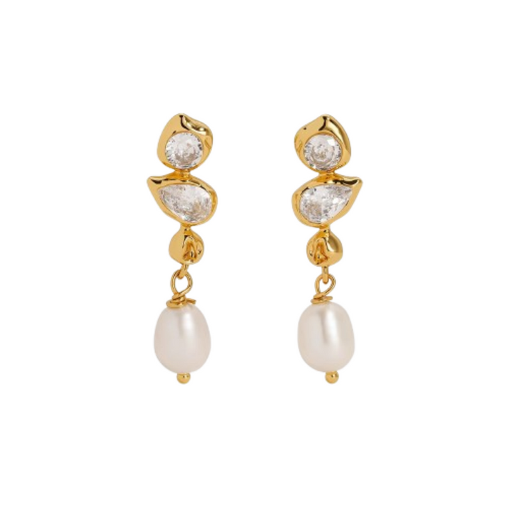 NUTCE Diamante And Pearl Earrings - Pair