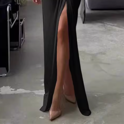 NVOHA Deep V Slip Evening Dress Gown
