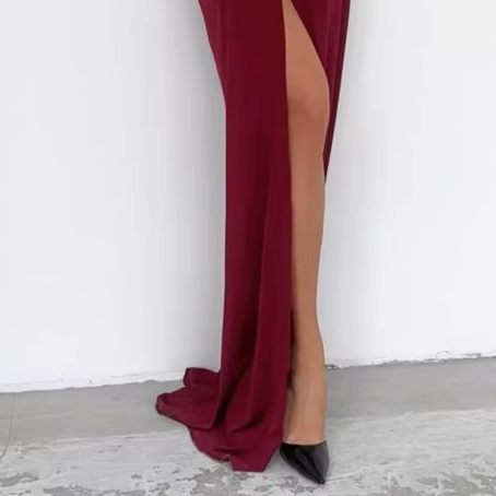 NVOHA Deep V Slip Evening Dress Gown