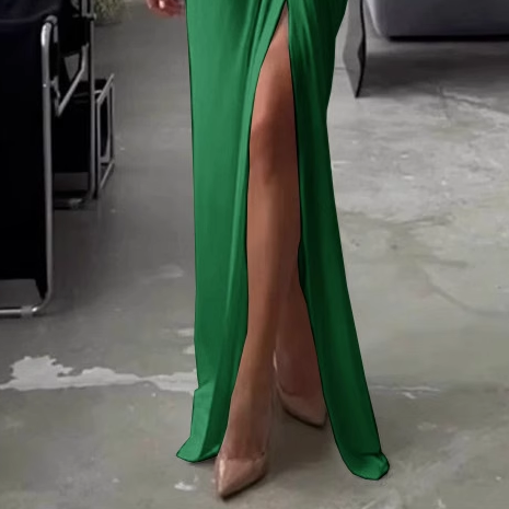 NVOHA Deep V Slip Evening Dress Gown